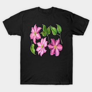 Clematis flowers and leaves T-Shirt